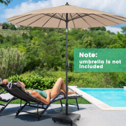 Costway Patio Umbrella Base Heavy-Duty Market Stand W/4 Universal Wheels - thumbnail 9