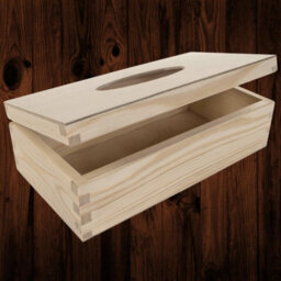Woodeedoo Rectangular Wooden Tissue Box Holder Unfinished Pine Dispenser With Hinged Lid And Elliptical Cut-Out 25.5X13.5X8.5 Cm - thumbnail 3