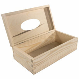 Woodeedoo Rectangular Wooden Tissue Box Holder Unfinished Pine Dispenser With Hinged Lid And Elliptical Cut-Out 25.5X13.5X8.5 Cm - thumbnail 6