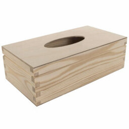 Woodeedoo Rectangular Wooden Tissue Box Holder Unfinished Pine Dispenser With Hinged Lid And Elliptical Cut-Out 25.5X13.5X8.5 Cm - thumbnail 5