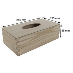 Woodeedoo Rectangular Wooden Tissue Box Holder Unfinished Pine Dispenser With Hinged Lid And Elliptical Cut-Out 25.5X13.5X8.5 Cm - thumbnail 8