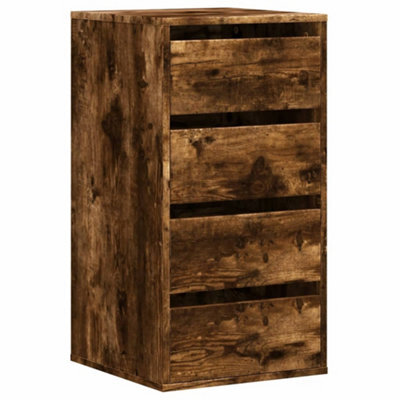Berkfield Classic Corner Chest Of Drawers Smoked Oak 40X41X76 Cm Engineered Wood