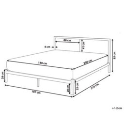 Beliani Bed Metal Clamart 180 X 200 Cm (Eu Super King) Grey - thumbnail 3