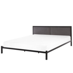 Beliani Bed Metal Clamart 180 X 200 Cm (Eu Super King) Grey - thumbnail 1
