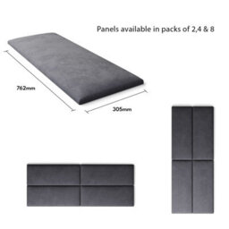 Aspire Easymount Wall Mounted Upholstered Panels, Modular Diy Headboard In Plush Velvet Fabric, Steel (Pack Of 4) - thumbnail 5