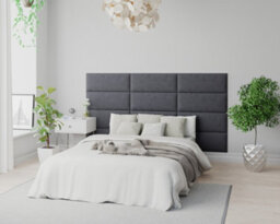 Aspire Easymount Wall Mounted Upholstered Panels, Modular Diy Headboard In Plush Velvet Fabric, Steel (Pack Of 4) - thumbnail 4
