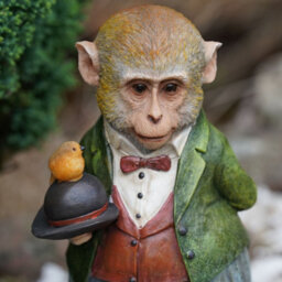 Burgess Mr Monkey Resin Sculpture Home Garden Ape Chimp Statue Outdoor Animal Ornament Jungle Animals Gift - thumbnail 3