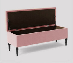 150Cm Swiss Chesterfield Ottoman Storage Bench- Plush Velvet Shoe Bench - Pink Upholstery Footstool With Storage - thumbnail 2