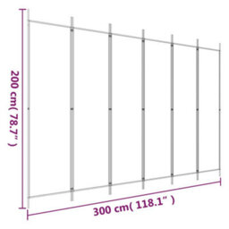 Vidaxl 6-Panel Room Divider Anthracite 300X200 Cm Fabric Room Dividers - thumbnail 8