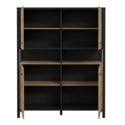 Furniture To Go High Rock Storage Cabinet In Matt Black/riviera Oak - thumbnail 5