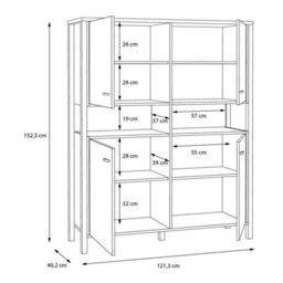 Furniture To Go High Rock Storage Cabinet In Matt Black/riviera Oak - thumbnail 9