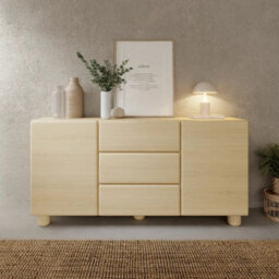 Arten Lomo 160Cm Oak Vincenza Sideboard With Two Cupboards And Three Drawers