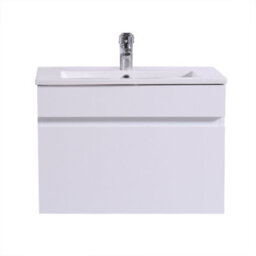 Sundaze 600mm Gloss White Wall Hung Vanity Sink Unit Bathroom Drawer Furniture - thumbnail 1