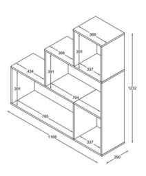 Vcm Wood Shelf Room Divider Books Dubila M - thumbnail 4