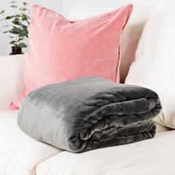 Alfresia Minky Luxury Throw, Single Blanket, Grey - thumbnail 7
