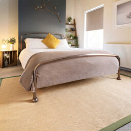 Loomed Natural Jute Green Cotton Border Area Rug 160X230Cm - thumbnail 2