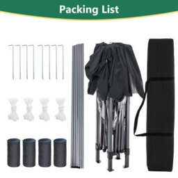 Birchtree Waterproof 3M X 3M Heavy Duty Pop Up Gazebo Marquee Garden Awning Party Tent Canopy 600D Polyester Steel Frame Black - thumbnail 8