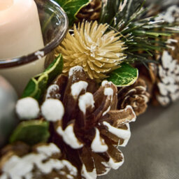 Dibor Silver Triple Table Centrepiece Christmas Decoration Candle Holder Tealight Holder 39Cm - thumbnail 4