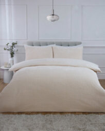 Rapport Home Luxury Waffle Teddy Polyester Fleece Duvet Cover Set With Pillowcase