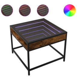 Berkfield Coffee Table With Infinity Led Smoked Oak 50X50X41 Cm - thumbnail 2
