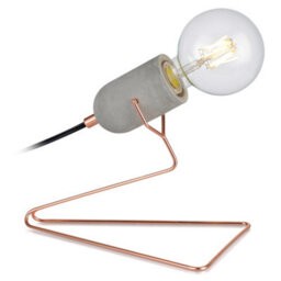 Teamson Home Industrial Table Lamp For Living Room, Office Or Bedroom - Rose Gold/concrete - 24.9 X 17.8 X 21.8 (Cm) - thumbnail 2