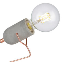 Teamson Home Industrial Table Lamp For Living Room, Office Or Bedroom - Rose Gold/concrete - 24.9 X 17.8 X 21.8 (Cm) - thumbnail 5