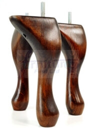 L&F Queen Anne Wooden Legs Dark Walnut Wash 150mm High Set Of 4 Replacement Furniture Feet Chairs Sofas Footstools M8 (8mm) - thumbnail 4