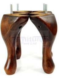 L&F Queen Anne Wooden Legs Dark Walnut Wash 150mm High Set Of 4 Replacement Furniture Feet Chairs Sofas Footstools M8 (8mm) - thumbnail 7