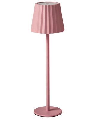 Wyld And Coco Pastel Pink Table Lamp - Aluminium With Iron Core, Crimp Lampshade, Touch Switch And Usb, Indoor Outdoor (120X380mm) - image 1