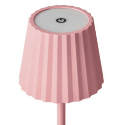 Wyld And Coco Pastel Pink Table Lamp - Aluminium With Iron Core, Crimp Lampshade, Touch Switch And Usb, Indoor Outdoor (120X380mm) - thumbnail 4