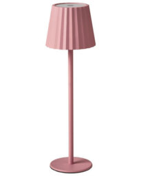 Wyld And Coco Pastel Pink Table Lamp - Aluminium With Iron Core, Crimp Lampshade, Touch Switch And Usb, Indoor Outdoor (120X380mm) - thumbnail 1
