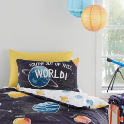 Bedlam Outer Space Black Glow In The Dark Duvet Cover Set - thumbnail 3