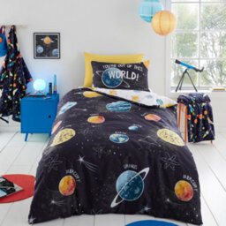 Bedlam Outer Space Black Glow In The Dark Duvet Cover Set - thumbnail 2