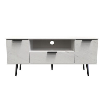 Fuji 2 Door 1 Drawer Wide Tv Unit In Marble (Ready Assembled) - image 1