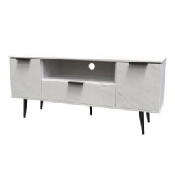 Fuji 2 Door 1 Drawer Wide Tv Unit In Marble (Ready Assembled) - thumbnail 3