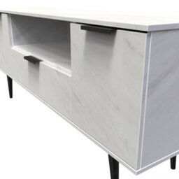 Fuji 2 Door 1 Drawer Wide Tv Unit In Marble (Ready Assembled) - thumbnail 4