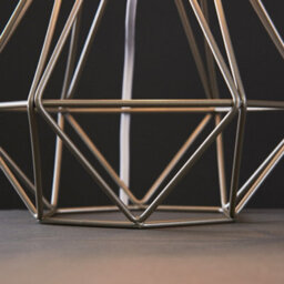 Valuelights Angus Modern Silver Metal Basket Cage Bed Side Table Lamp With White Fabric Shade - thumbnail 6