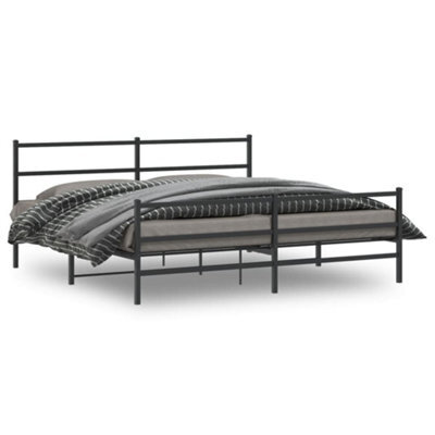 Berkfield Metal Bed Frame Without Mattress With Footboard Black 183X213Cm - image 1