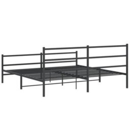 Berkfield Metal Bed Frame Without Mattress With Footboard Black 183X213Cm - thumbnail 7