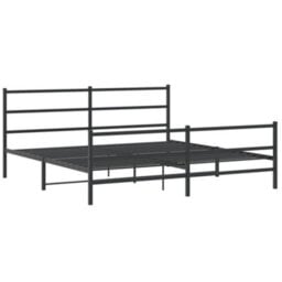 Berkfield Metal Bed Frame Without Mattress With Footboard Black 183X213Cm - thumbnail 3