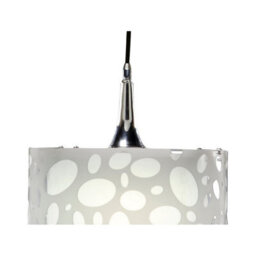 Luminosa Lighting Luminosa Lupin Pendant 1 Light E27, Gloss White/polished Chrome - thumbnail 7