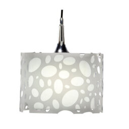 Luminosa Lighting Luminosa Lupin Pendant 1 Light E27, Gloss White/polished Chrome - thumbnail 6