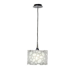 Luminosa Lighting Luminosa Lupin Pendant 1 Light E27, Gloss White/polished Chrome
