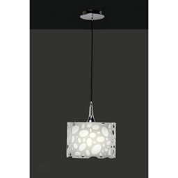 Luminosa Lighting Luminosa Lupin Pendant 1 Light E27, Gloss White/polished Chrome - thumbnail 2