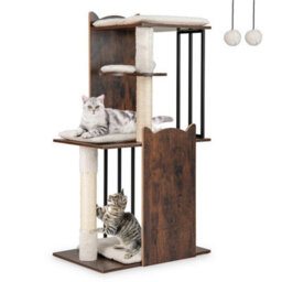 112Cm Tall Modern Cat Tree Indoor Activity Tower For Cats - thumbnail 1