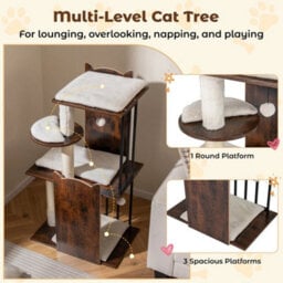 112Cm Tall Modern Cat Tree Indoor Activity Tower For Cats - thumbnail 3