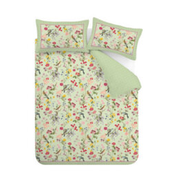 Rhs Birds In Bloom Duvet Cover Set Bedding Set With Pillowcases Green Double - thumbnail 6