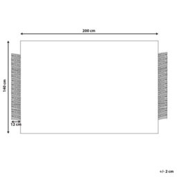 Beliani Rug Atlanti Black 140 X 200 Cm Wool - thumbnail 3