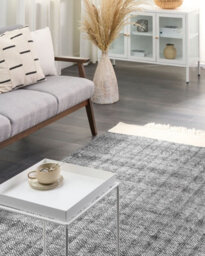 Beliani Rug Atlanti Black 140 X 200 Cm Wool - thumbnail 2