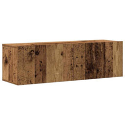Berkfield 4 Piece Tv Cabinet Set Wall-Mounted Old Wood Engineered Wood - thumbnail 4